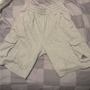 adidas Light Gray Cargo Sweatshorts for Kids